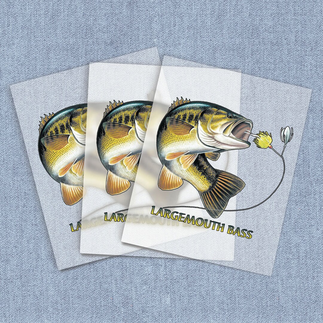 Largemouth Bass Iron-on Heat Transfer, Fishing DTF Transfers, Home Iron ...