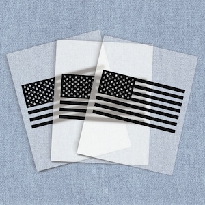 American Flag Black DTF Heat Transfer, Iron-on Transfer, Direct-To-Film Home Iron Full Color Transfers Ready To Press, DIY Craft Iron Ons