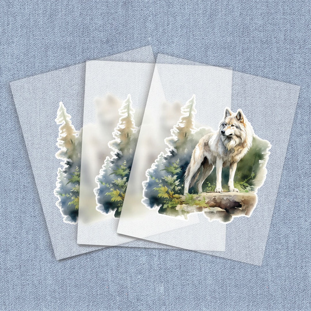 Looking Ahead DTF Heat Transfer, Wolf on a Rock Iron-on Transfer ...