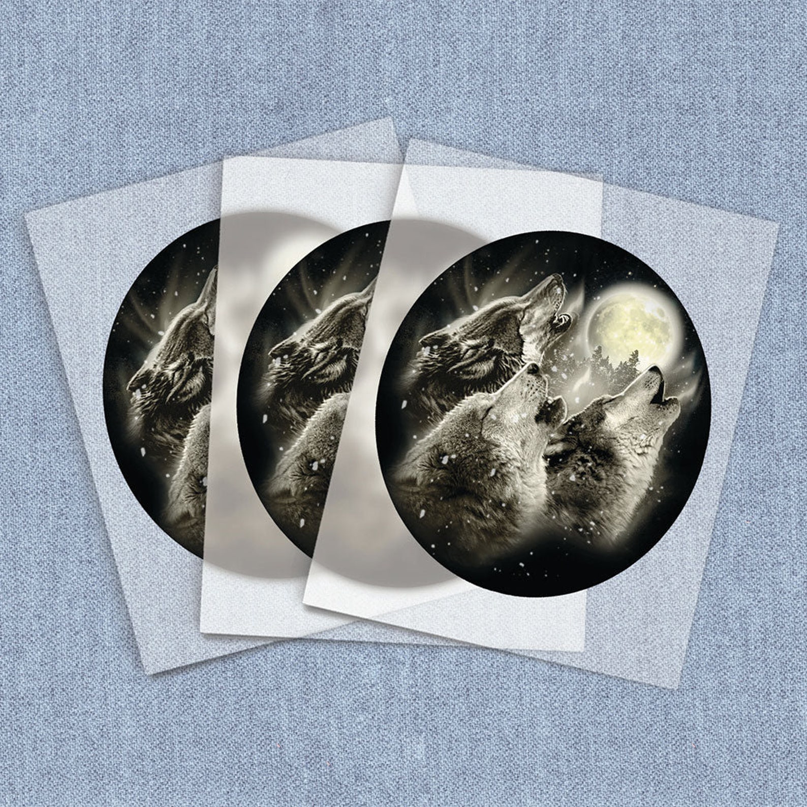 Wolf Howl Direct-to-film Transfers, Wolves Howling DTF Heat Transfer ...