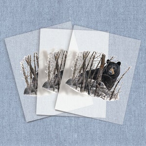 Black Bear DTF Heat Transfer, Wilderness Iron-on Transfer, Direct-To-Film Home Iron Full Color Transfers Ready To Press, DIY Craft Iron Ons