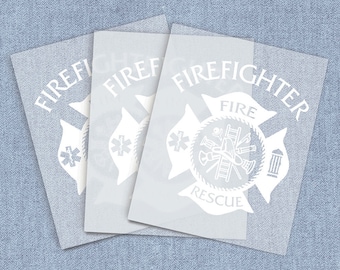 Firefighter DTF Heat Transfer, 1st Responder Iron-on Transfer, Direct-To-Film Home Iron Full Color Transfers Ready To Press, Craft Iron Ons