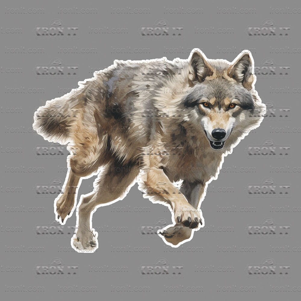 Running Wolf DTF Heat Transfer, Wildlife Iron-on Transfer, Direct-to ...