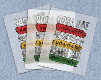 Sat Walked Ran Direct-To-Film Transfers,  Black History, DTF Heat Transfer, Iron-on Home Iron Transfers, Full Color Digital Craft Iron on