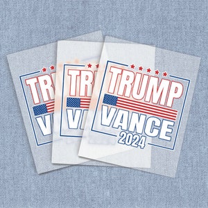 Trump Vance 2024 Flag, DTF heat transfer, Trump Iron-on, Direct- To- Film Home Iron Full Color Transfers Ready To Press, Craft Iron Ons.