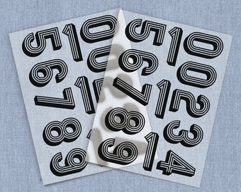 Cutup Numbers DTF Heat Transfer, Soccer Numbers Direct-To-Film Iron-on Transfer, Full Color Ready To Press Heat Transfers for T-shirts