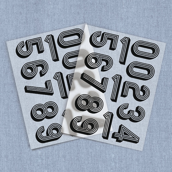 Iron on Numbers Heat Transfer Etsy