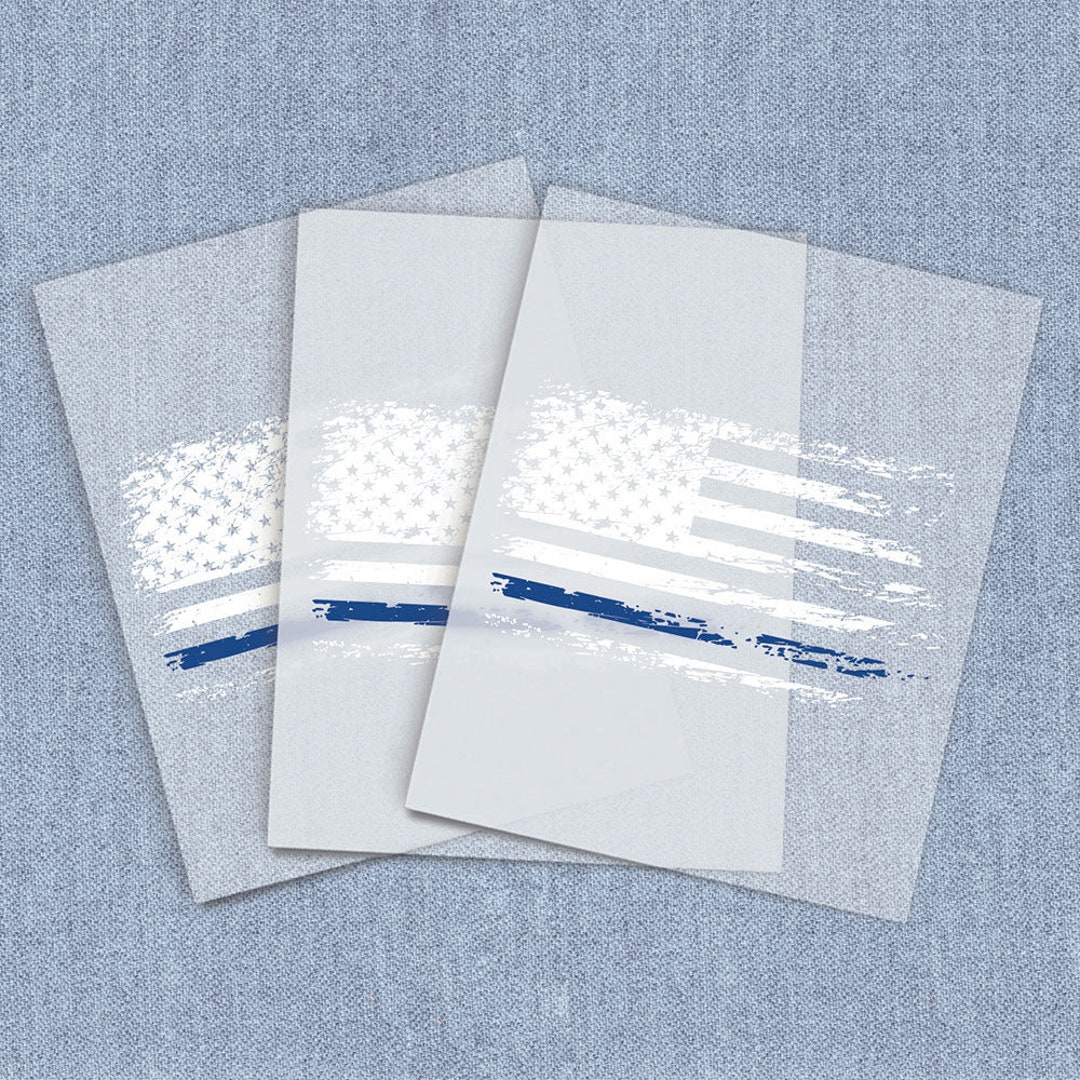 Thin Blue Line Distressed Iron-on Heat Transfer, Police DTF Transfers ...