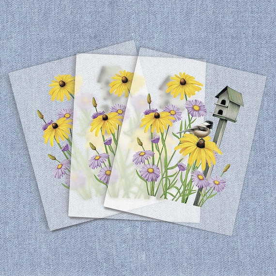 Black Eyes Susans Direct-To-Film Transfers, Floral DTF Heat Transfer, Iron-on Flower Home Iron Transfers, Full Color Digital Craft Iron on