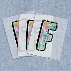 F Pink, Blue & Green Leopard, DTF Heat Transfer, Iron-on Transfer, Direct-To-Film Home Iron Full Color Transfers Ready To Press, Craft Iron