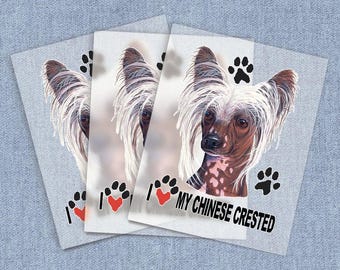 Chinese Crested, DTF Heat Transfer, Iron-on Transfer, Direct-To-Film Home Iron Full Color Transfers Ready To Press, Craft Iron Ons