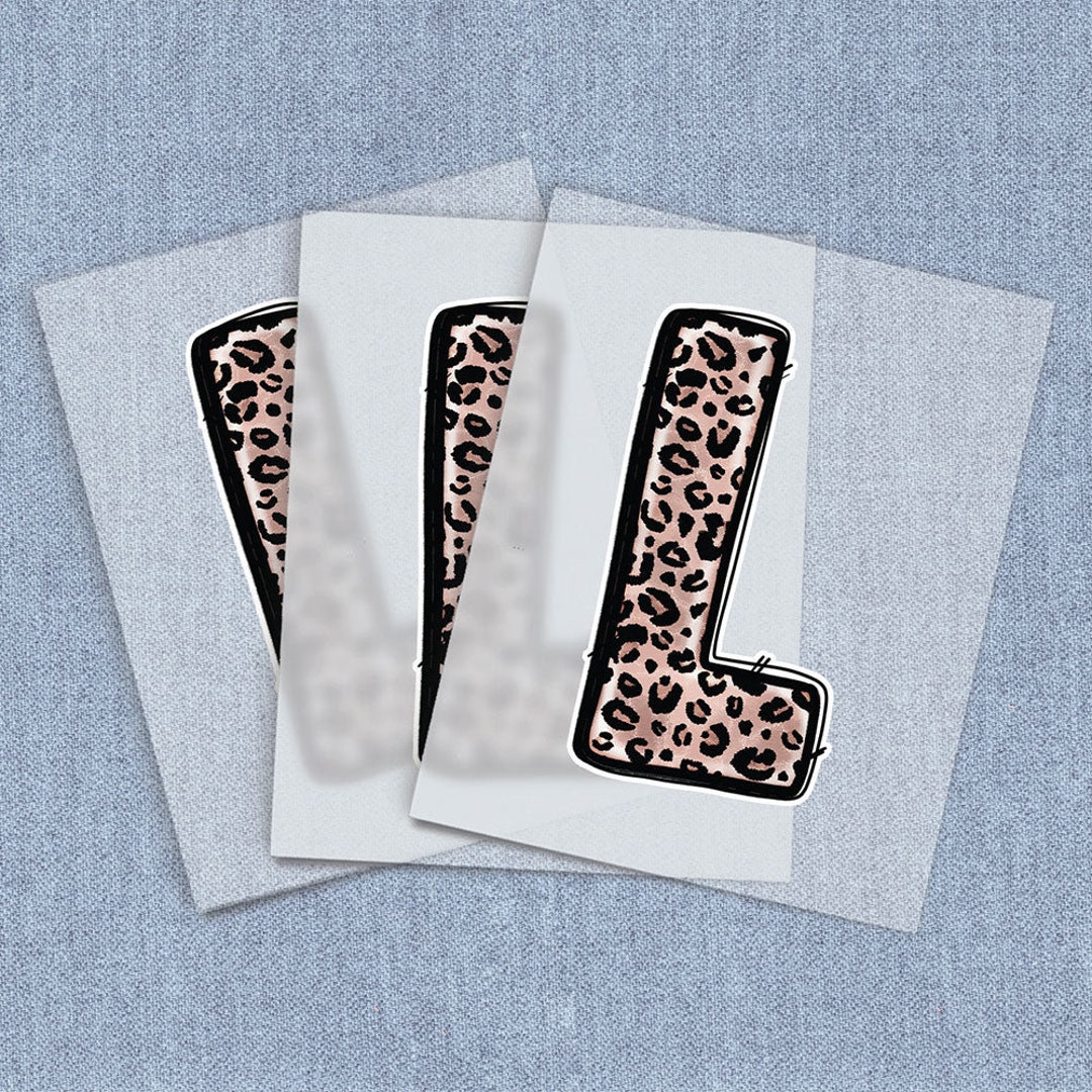L Leopard Print Iron-on Heat Transfer, Alphabet DTF Transfers, Letters ...