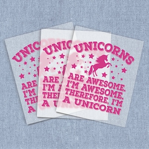 Kids DTF Heat Transfer, Unicorns Direct-To-Film Iron-on Transfer, Full Color Ready To Press Heat Transfers for T-shirts