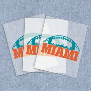 Miami Football Direct-To-Film Transfers, Sports Team Home Craft Iron-on For T-shirts, Create Gifts For Dolphins Fans, DTF Heat Transfer