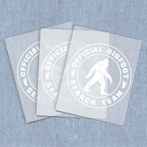 Official Bigfoot Search Team DTF Heat Transfer,Iron-on Transfer, Direct-To-Film Home Iron Full Color Transfers Ready To Press, Craft Iron On