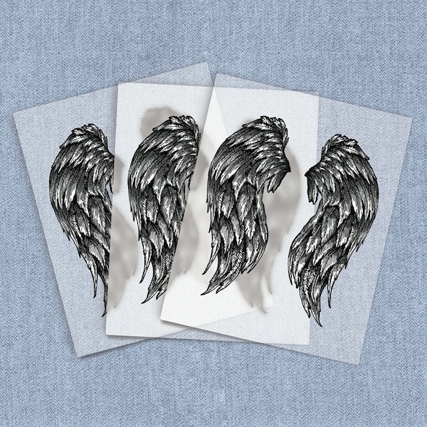 Wings Direct-To-Film Transfers,  DTF Heat Transfer, Iron-on Angel Wings Home Iron Transfers, Full Color Digital Craft Iron on