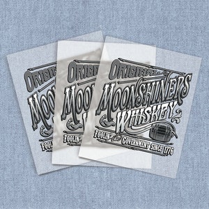 Moonshine Foolin&#39; Iron-on Heat Transfer, Whiskey DTF Transfers, Home Iron Alcohol Digital Craft Transfers, Full Color DIY Iron ons