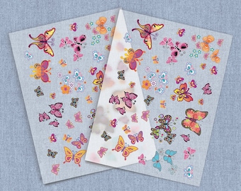 Cutup Stock Sheets DTF Heat Transfer, Butterfly Cutup Direct-To-Film Iron-on Transfer, Full Color Ready To Press Heat Transfers for T-shirts