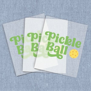 Pickleball Script DTF Heat Transfer, Iron-on Transfer, Sports Direct-To-Film Home Iron Full Color Transfers Ready To Press, Craft Iron Ons