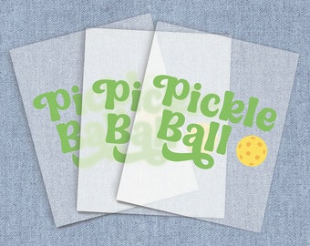 Pickleball Script DTF Heat Transfer, Iron-on Transfer, Sports Direct-To-Film Home Iron Full Color Transfers Ready To Press, Craft Iron Ons