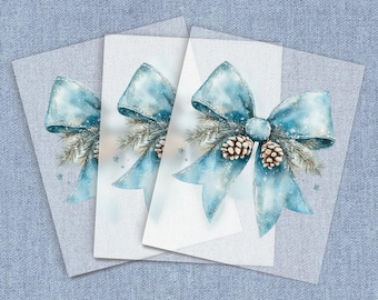 Winter Coquette Bow,  DTF Heat Transfer, Iron-on Transfer, Direct-To-Film Home Iron Full Color Transfers Ready To Press, Craft Iron Ons