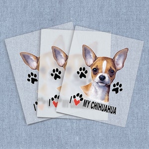 Chihuahua Direct-To-Film Transfers, Animal DTF Heat Transfer, Iron-on Dog and Puppy  Home Iron Transfers, Full Color Digital Craft Iron on