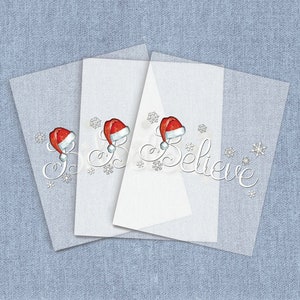 Believe Santa DTF Heat Transfer, Christmas Iron-on Transfer, Direct-To-Film Home Iron Full Color Transfers Ready To Press, DIY Craft Iron On