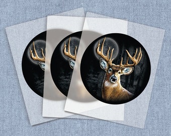 Whitetail Wilderness Iron-on Heat Transfer,  Deer DTF Transfers, Home Iron Digital Craft Transfers, Wildlife Full Color DIY Iron ons