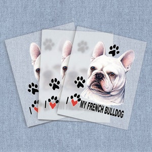 ESH7 Christmas French Bulldog Style Decorative Patch Painting Thermal Heat  Transfer A-Level Washable Stickers for Clothes T-Shirt Jacket Jeans Pants