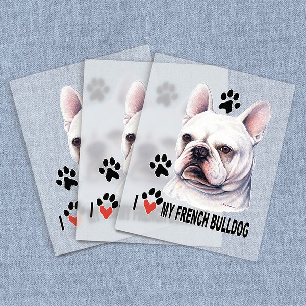 French Bulldog Direct-To-Film Transfers, Animal DTF Heat Transfer, Iron-on Dog Home Iron Transfers, DIY Full Color Digital Craft Iron on