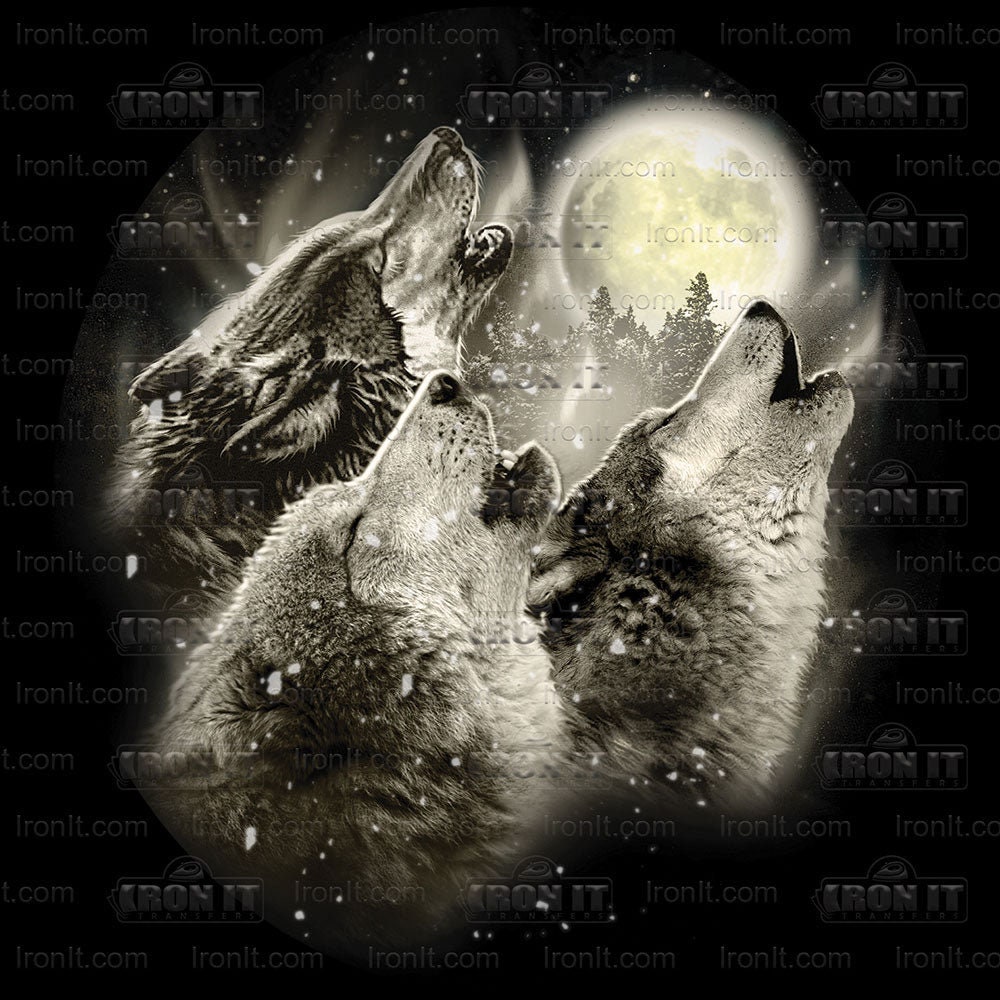 Wolf Howl Direct-to-film Transfers, Wolves Howling DTF Heat Transfer ...