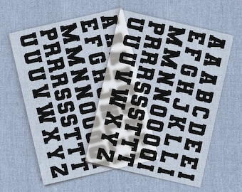 Cutup Letters DTF Heat Transfer, Varsity Letters Direct-To-Film Iron-on Transfer, Full Color Ready To Press Heat Transfers for T-shirts