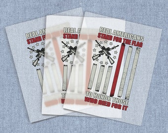 American Pride DTF Heat Transfer, Real Americans Direct-To-Film Iron-on Transfer, Full Color Ready To Press Heat Transfers for T-shirts