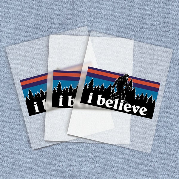 I Believe Bigfoot Direct-To-Film Transfers, Big Foot DTF Heat Transfer, Iron-on Flower Home Iron Transfers, Full Color Digital Craft Iron on