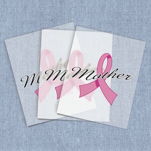 Breast Cancer Home Iron-on DTF Heat Transfers, Mother Pink Ribbon Direct-To-Film Heat Transfer, Awareness Ready To Heat Press Home Iron Ons
