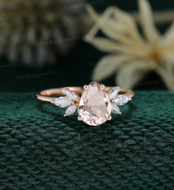 Peach moissanite on sale