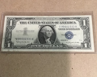 1957B silver certificate one dollar bill MS 70 flawless