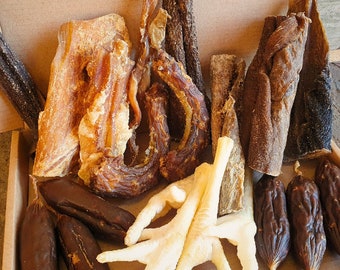 Natural Dog Treat Box Chews Healthy Air Dried Dental Enrichment Christmas Birthday Box