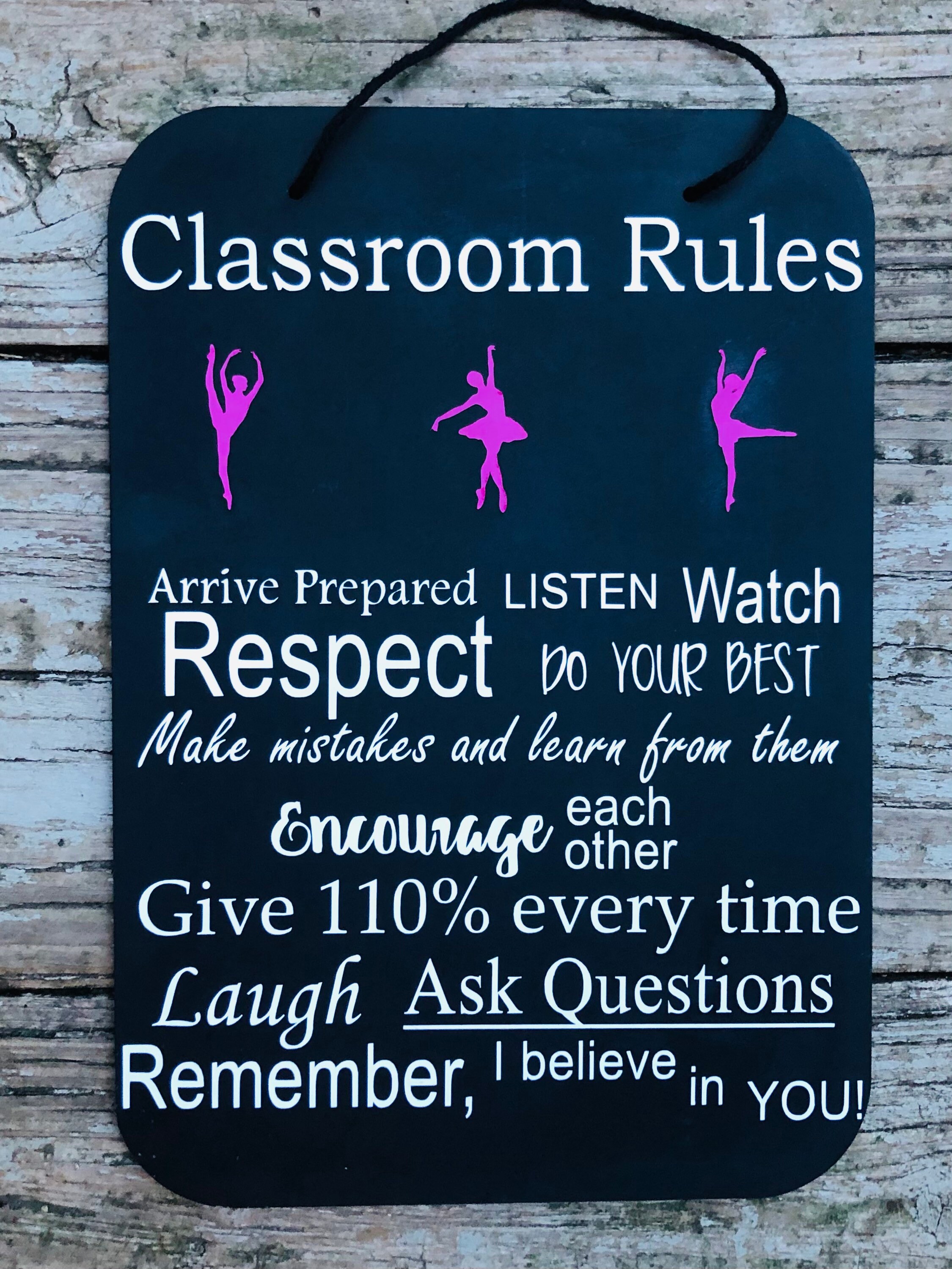 Dance Studio Classroom Rules Wall Sign Decor Dance Studio Etsy