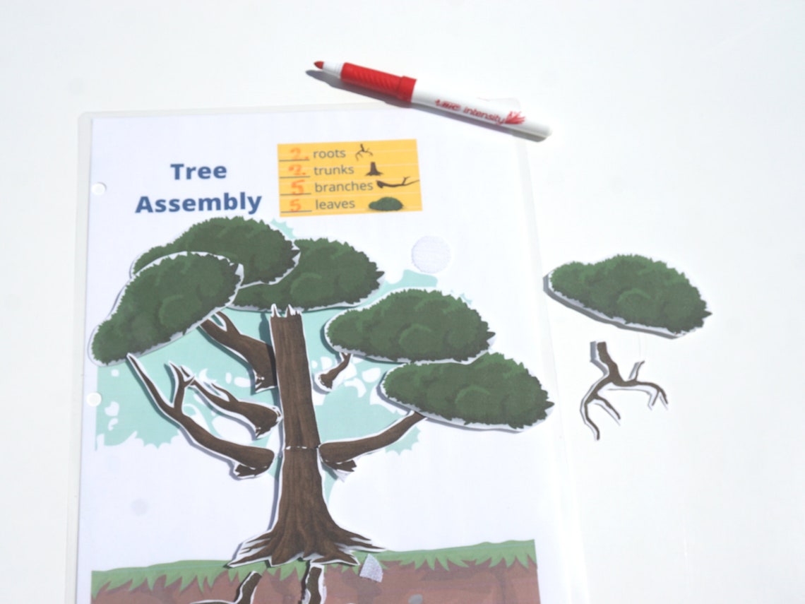 Build A Tree Printable Activity for Prek Science Busy Book Garden