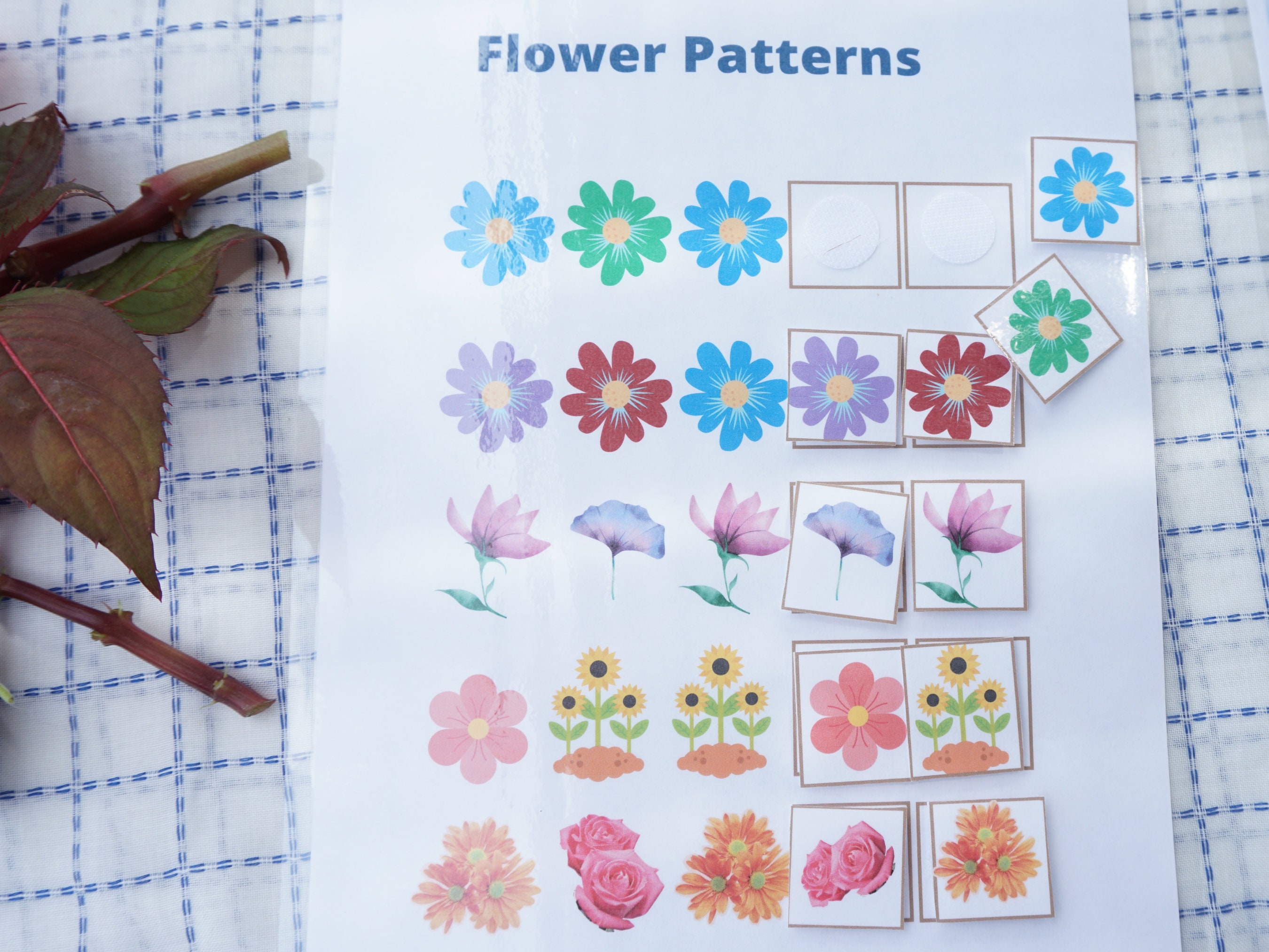 Prek Flower Pattern Printable Activity for Busy Book Plant Etsy