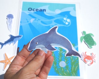 Ocean Biome/Habitat Printable Preschool Activity for Busy Book | PRE-K Learning Binder Science Pages | Kindergarten Unit| Sea Animal Unit