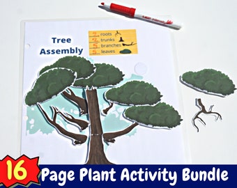 Pre-K Plant Busy Book Printable Activity Bundle | Plant Unit for Preschool with Math, Patterns, Parts of a Plant, Soil Layers | Science