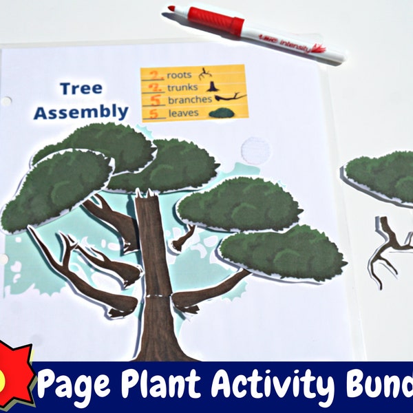 Pre-K Plant Busy Book Printable Activity Bundle | Plant Unit for Preschool with Math, Patterns, Parts of a Plant, Soil Layers | Science