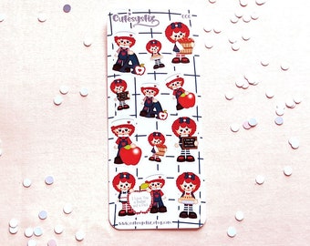 *NEW* CLASSIC  Raggedy Ann & Andy Jumbo Stick-Ups BY  Priss Print 20 STICKERS 