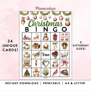 Christmas Bingo, Printable Christmas Bingo Game, Picture Bingo, Fun Family Bingo, Kids Christmas Bingo, Holiday Bingo Cards, Printable Games