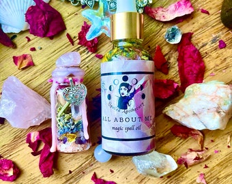 ALL ABOUT ME Self Love Spell Jar & Ritual Oil | Inspired by Aphrodite Goddess of Love | Aura Cleansing and Remove Negative Thoughts