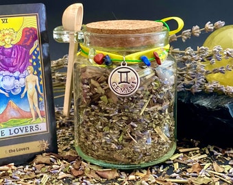 GEMINI: The Twins | Enchanted Herbal Tea Blend | Air Element, Mercury Ruler, Masculine Energy | Zodiac, Astrology, Horoscope, Birthday,Tarot