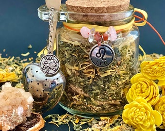 LEO: The Lion | Enchanted Loose Leaf Herbal Tea Blend | Fire Element, Sun Ruler, Masculine Energy | Zodiac, Astrology, Horoscope Birthday