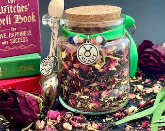 TAURUS: The Bull | Enchanted Herbal Loose Leaf Tea Blend | Self Care Ritual Magic | Zodiac, Astrology, Horoscope, Tarot, Witch Birthday Gift